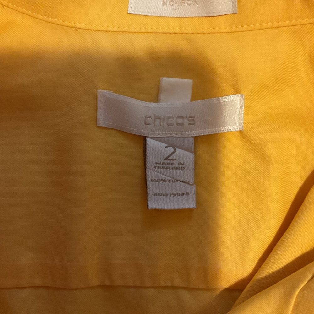 Chico's Sunny Yellow Button-Down Shirt - Picture 3 of 3